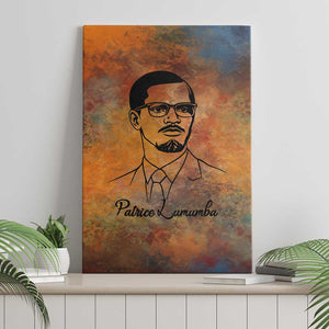 Patrice Lumumba Canvas Wall Art with Line Art Portrait and Truth Cannot Be Killed Inspirational Quote - African Pride