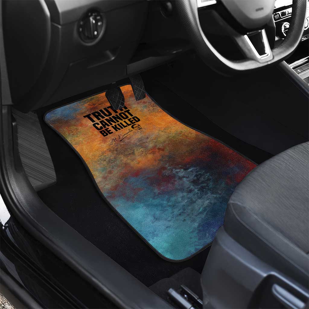 Patrice Lumumba Car Mats with Line Art Portrait and Truth Cannot Be Killed Inspirational Quote - African Pride