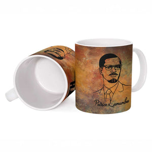 Patrice Lumumba Ceramic Mug with Line Art Portrait and Truth Cannot Be Killed Inspirational Quote - African Pride