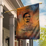 Patrice Lumumba Garden Flag with Line Art Portrait and Truth Cannot Be Killed Inspirational Quote - African Pride