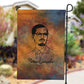 Patrice Lumumba Garden Flag with Line Art Portrait and Truth Cannot Be Killed Inspirational Quote - African Pride