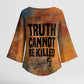Patrice Lumumba Kimono Sleeve Blouse with Line Art Portrait and Truth Cannot Be Killed Inspirational Quote - African Pride