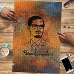 Patrice Lumumba Puzzle with Line Art Portrait and Truth Cannot Be Killed Inspirational Quote - African Pride