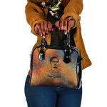 Patrice Lumumba Shoulder Handbag with Line Art Portrait and Truth Cannot Be Killed Inspirational Quote - African Pride