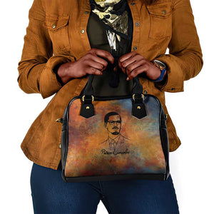 Patrice Lumumba Shoulder Handbag with Line Art Portrait and Truth Cannot Be Killed Inspirational Quote - African Pride