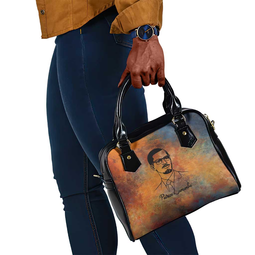 Patrice Lumumba Shoulder Handbag with Line Art Portrait and Truth Cannot Be Killed Inspirational Quote - African Pride