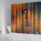 Patrice Lumumba Shower Curtain with Line Art Portrait and Truth Cannot Be Killed Inspirational Quote - African Pride