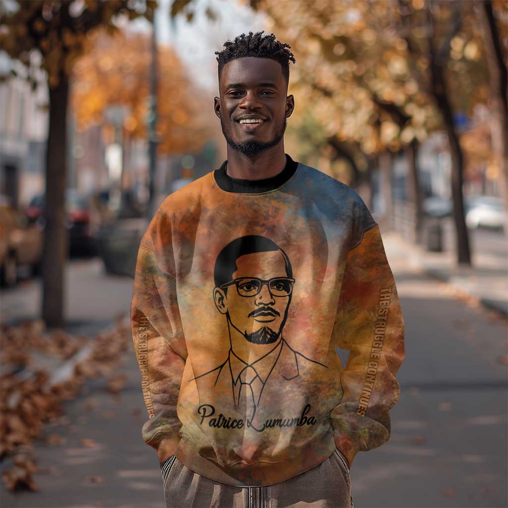 Patrice Lumumba Sweatshirt with Line Art Portrait and Truth Cannot Be Killed Inspirational Quote - African Pride