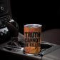 Patrice Lumumba Tumbler Cup with Line Art Portrait and Truth Cannot Be Killed Inspirational Quote - African Pride