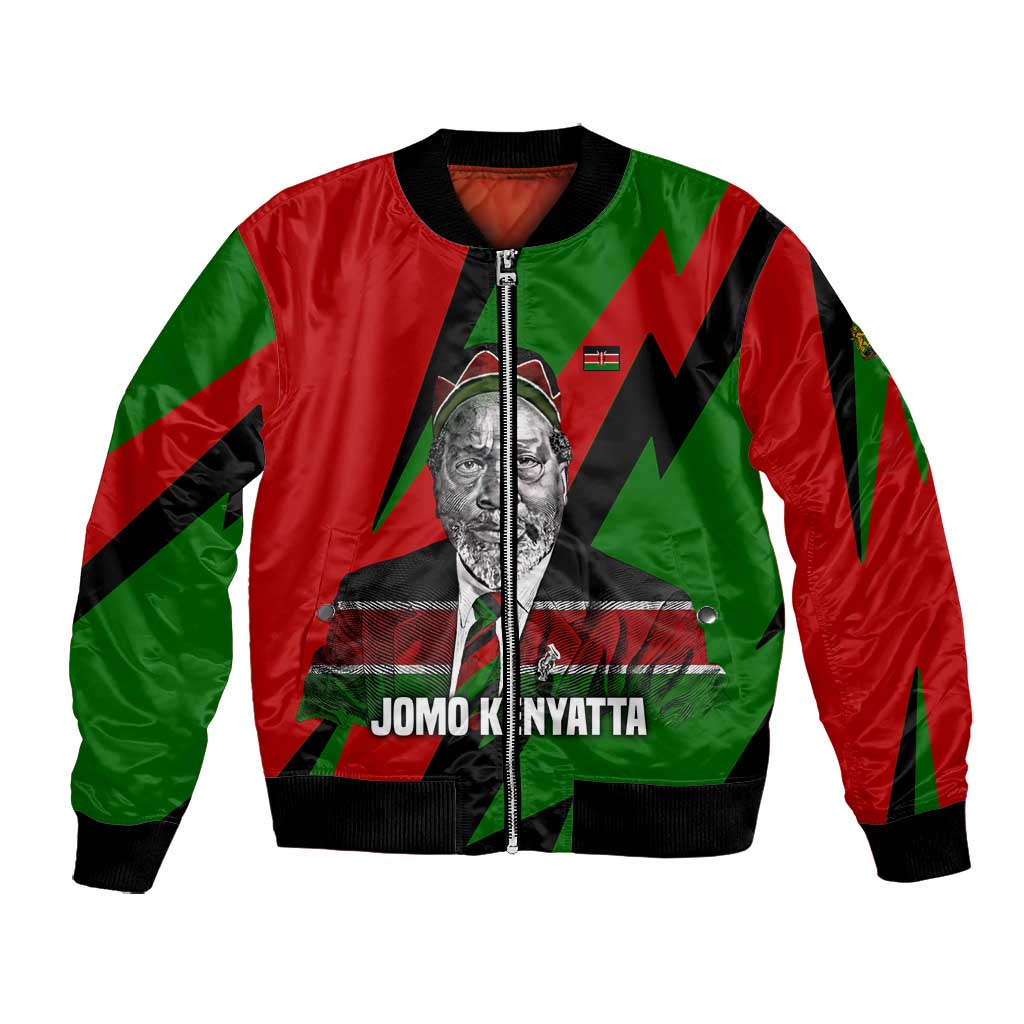 Jomo Kenyatta Bomber Jacket Patriotic Colors Design and Father of the Kenyan Nation Tribute - African Pride