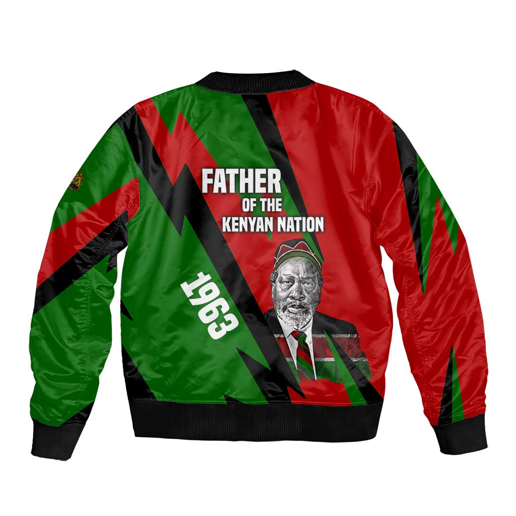 Jomo Kenyatta Bomber Jacket Patriotic Colors Design and Father of the Kenyan Nation Tribute - African Pride