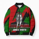 Jomo Kenyatta Bomber Puffer Jacket Patriotic Colors Design and Father of the Kenyan Nation Tribute - African Pride