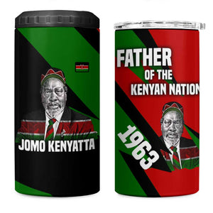 Jomo Kenyatta 4 in 1 Can Cooler Tumbler Patriotic Colors Design and Father of the Kenyan Nation Tribute - African Pride