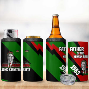 Jomo Kenyatta 4 in 1 Can Cooler Tumbler Patriotic Colors Design and Father of the Kenyan Nation Tribute - African Pride