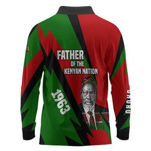 Jomo Kenyatta Long Sleeve Polo Shirt Patriotic Colors Design and Father of the Kenyan Nation Tribute - African Pride