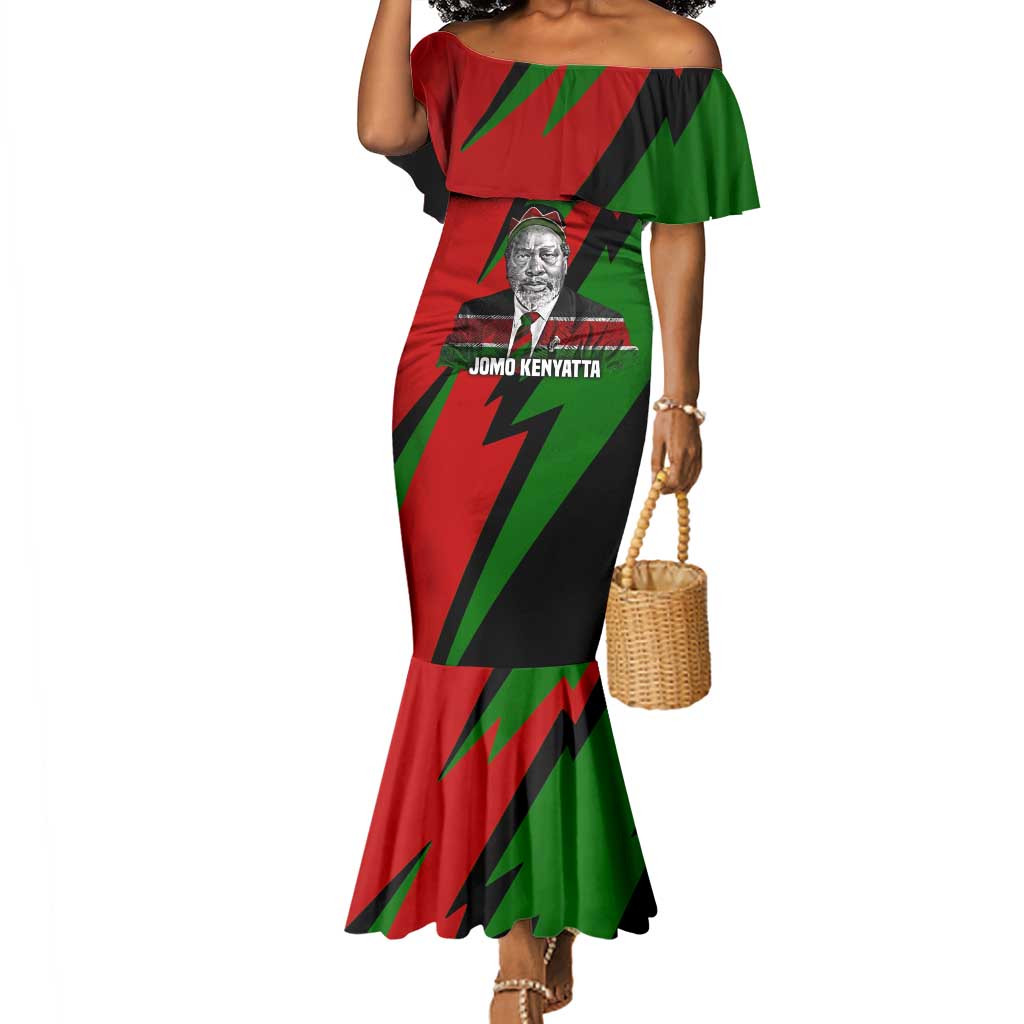 Jomo Kenyatta Mermaid Dress Patriotic Colors Design and Father of the Kenyan Nation Tribute - African Pride