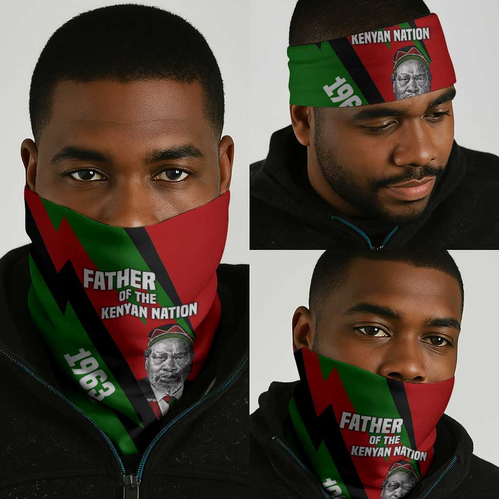 Jomo Kenyatta Neck Gaiter Patriotic Colors Design and Father of the Kenyan Nation Tribute - African Pride