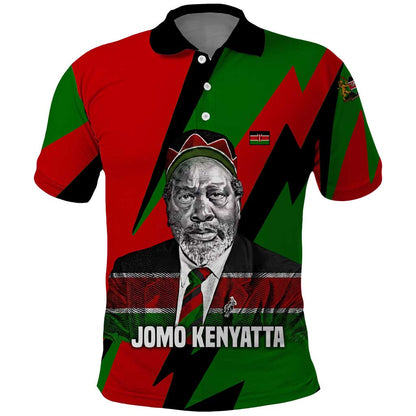Jomo Kenyatta Polo Shirt Patriotic Colors Design and Father of the Kenyan Nation Tribute - African Pride