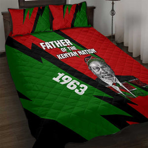 Jomo Kenyatta Quilt Bed Set Patriotic Colors Design and Father of the Kenyan Nation Tribute - African Pride