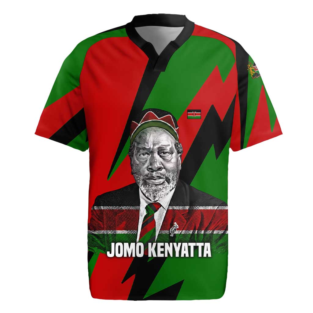 Jomo Kenyatta Rugby Jersey Patriotic Colors Design and Father of the Kenyan Nation Tribute - African Pride
