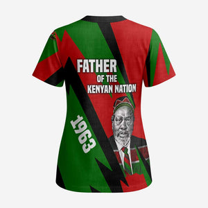 Jomo Kenyatta Scrub Top Patriotic Colors Design and Father of the Kenyan Nation Tribute - African Pride