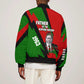 Jomo Kenyatta Sleeve Zip Bomber Jacket Patriotic Colors Design and Father of the Kenyan Nation Tribute - African Pride