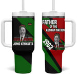 Jomo Kenyatta Tumbler With Handle Patriotic Colors Design and Father of the Kenyan Nation Tribute - African Pride