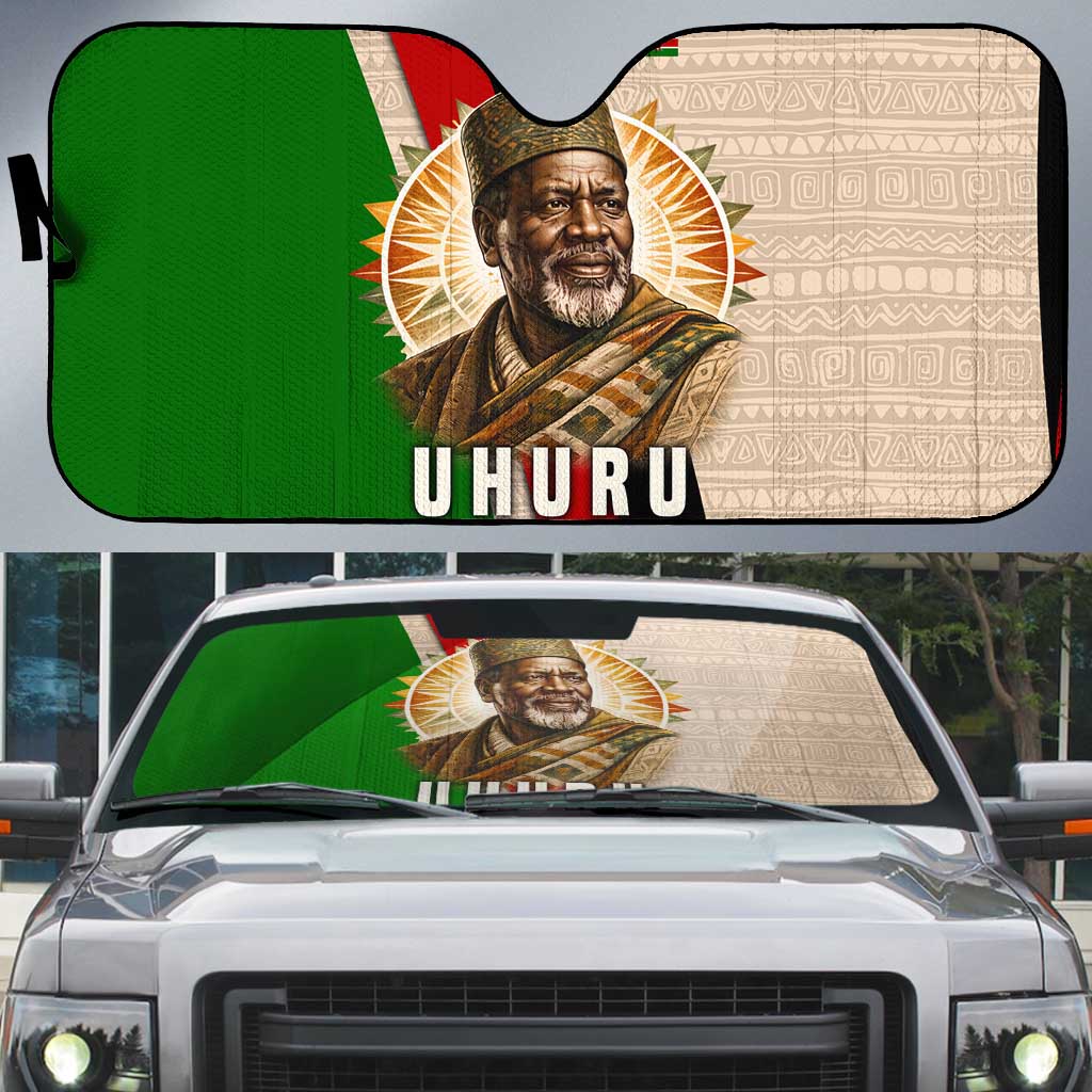 Jomo Kenyatta Auto Sun Shade Uhuru and Kenyan Heritage Quote Tribute - African Pride