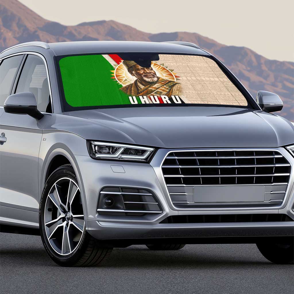 Jomo Kenyatta Auto Sun Shade Uhuru and Kenyan Heritage Quote Tribute - African Pride