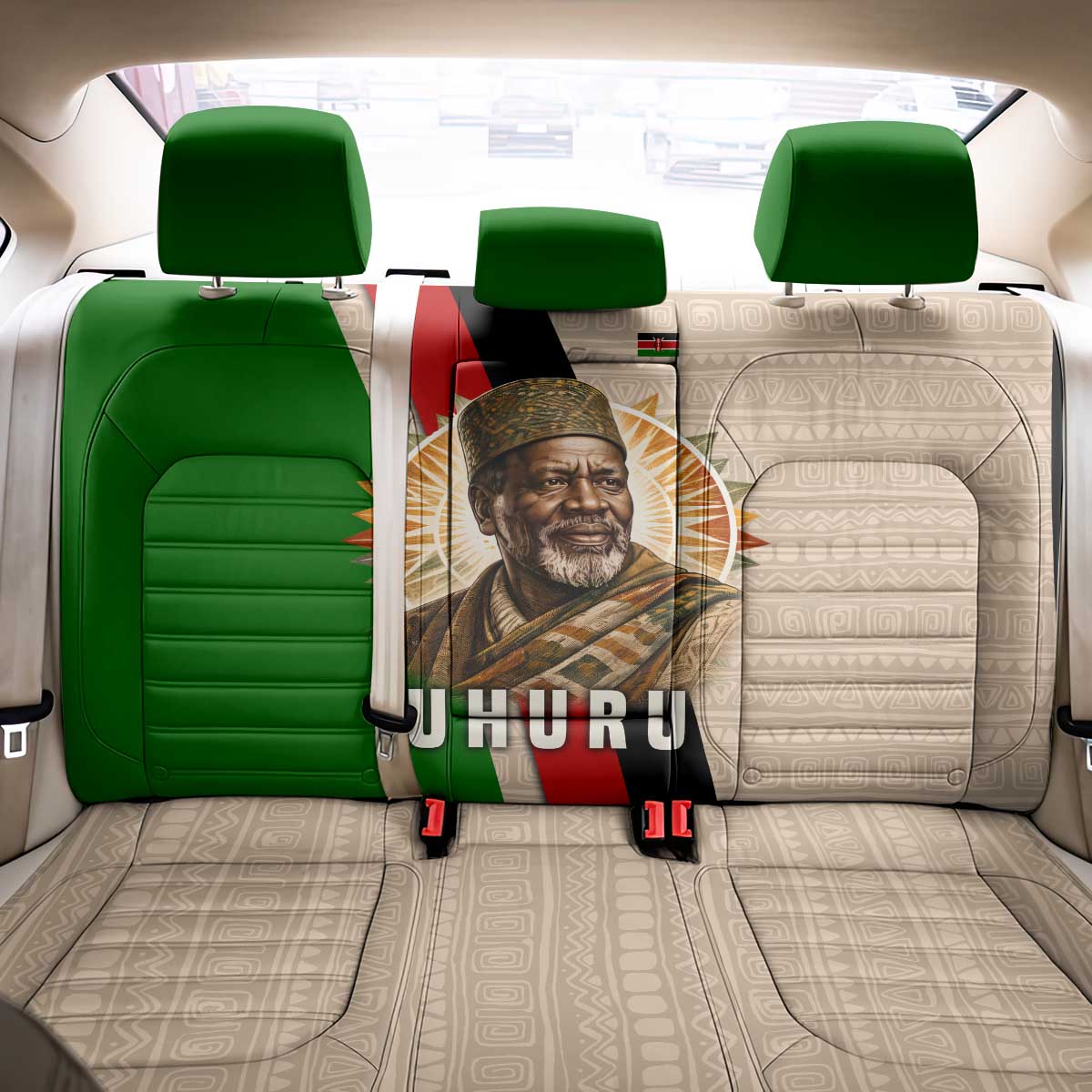 Jomo Kenyatta Back Car Seat Cover Uhuru and Kenyan Heritage Quote Tribute - African Pride
