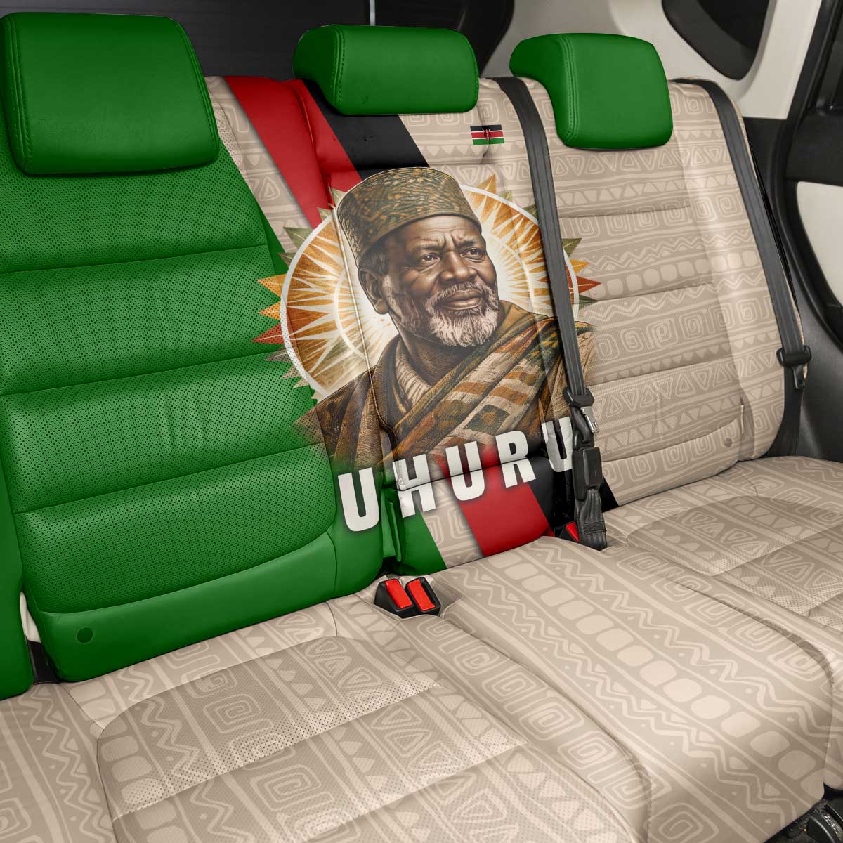 Jomo Kenyatta Back Car Seat Cover Uhuru and Kenyan Heritage Quote Tribute - African Pride
