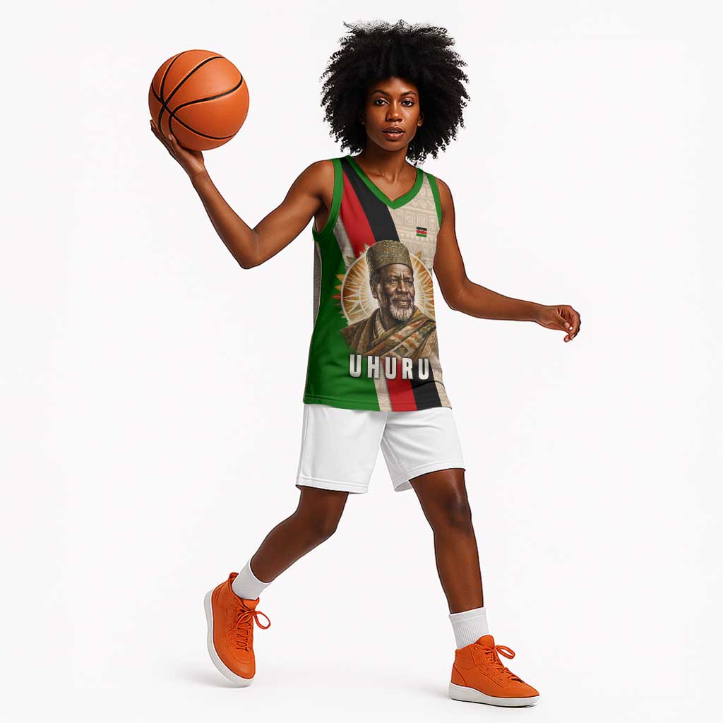 Jomo Kenyatta Basketball Jersey Uhuru and Kenyan Heritage Quote Tribute - African Pride