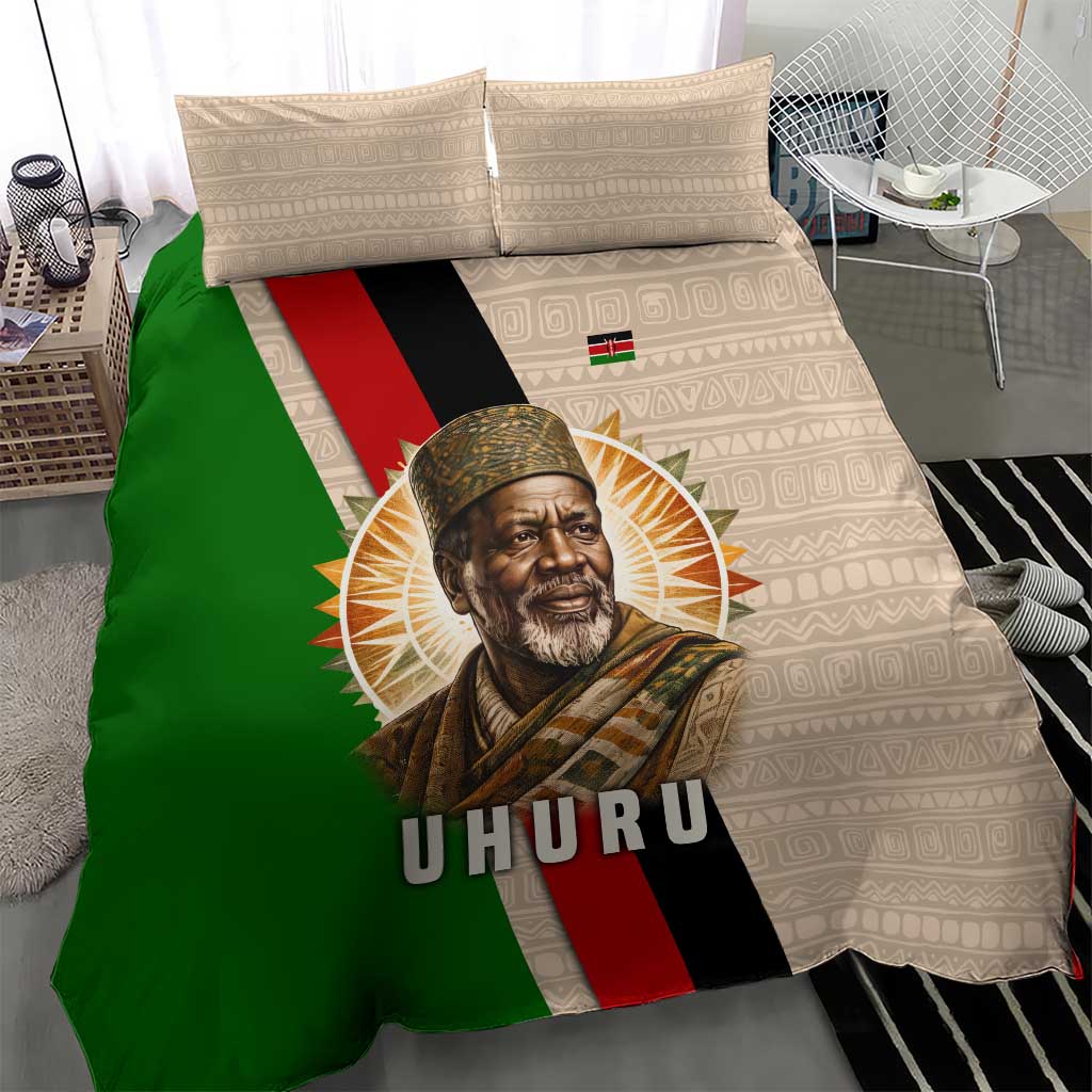 Jomo Kenyatta Bedding Set Uhuru and Kenyan Heritage Quote Tribute - African Pride