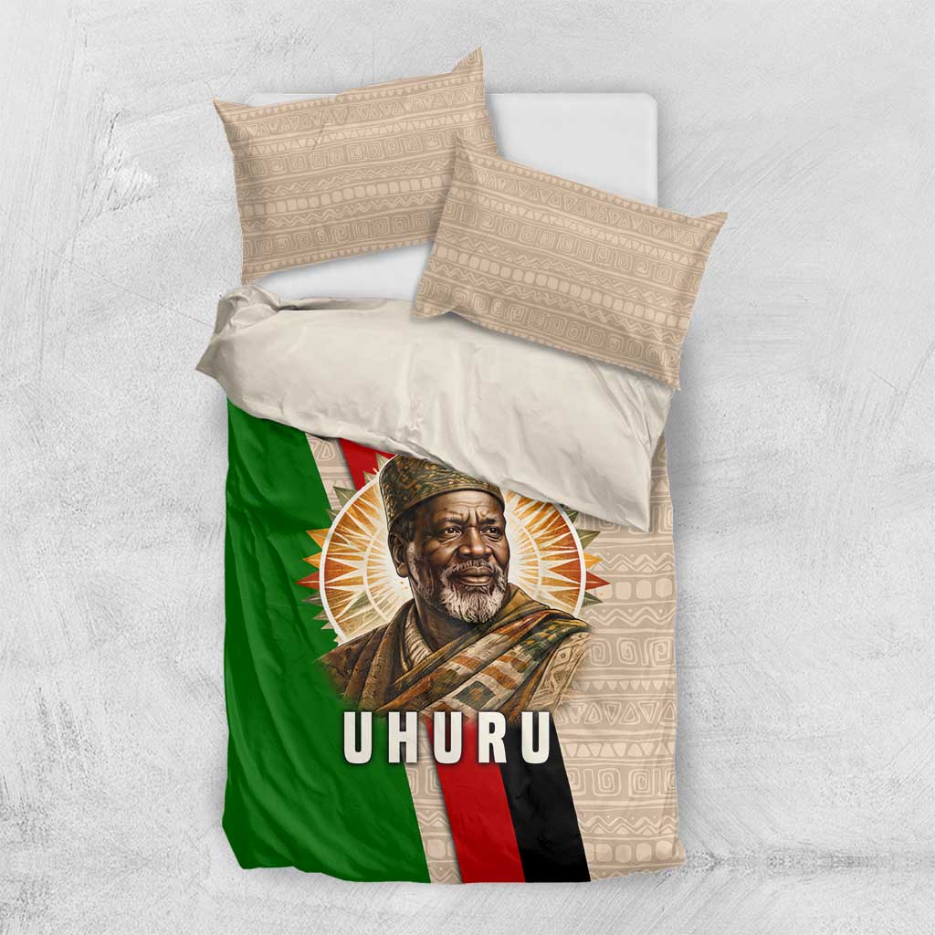 Jomo Kenyatta Bedding Set Uhuru and Kenyan Heritage Quote Tribute - African Pride