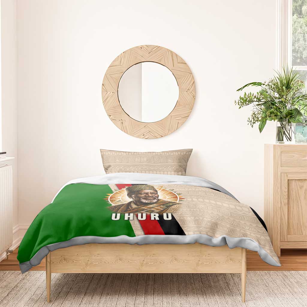 Jomo Kenyatta Bedding Set Uhuru and Kenyan Heritage Quote Tribute - African Pride