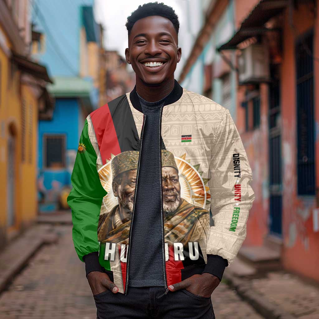 Jomo Kenyatta Bomber Jacket Uhuru and Kenyan Heritage Quote Tribute - African Pride