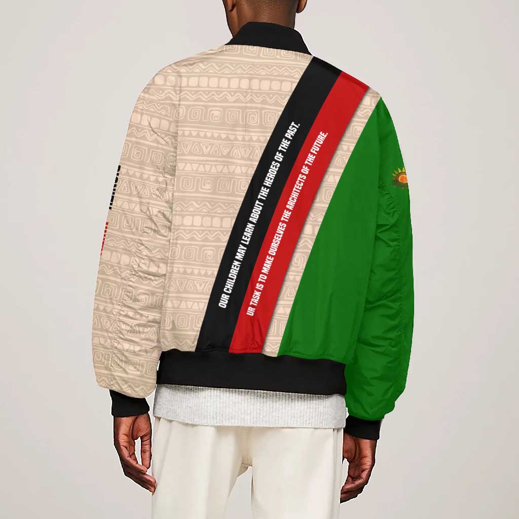 Jomo Kenyatta Bomber Jacket Uhuru and Kenyan Heritage Quote Tribute - African Pride