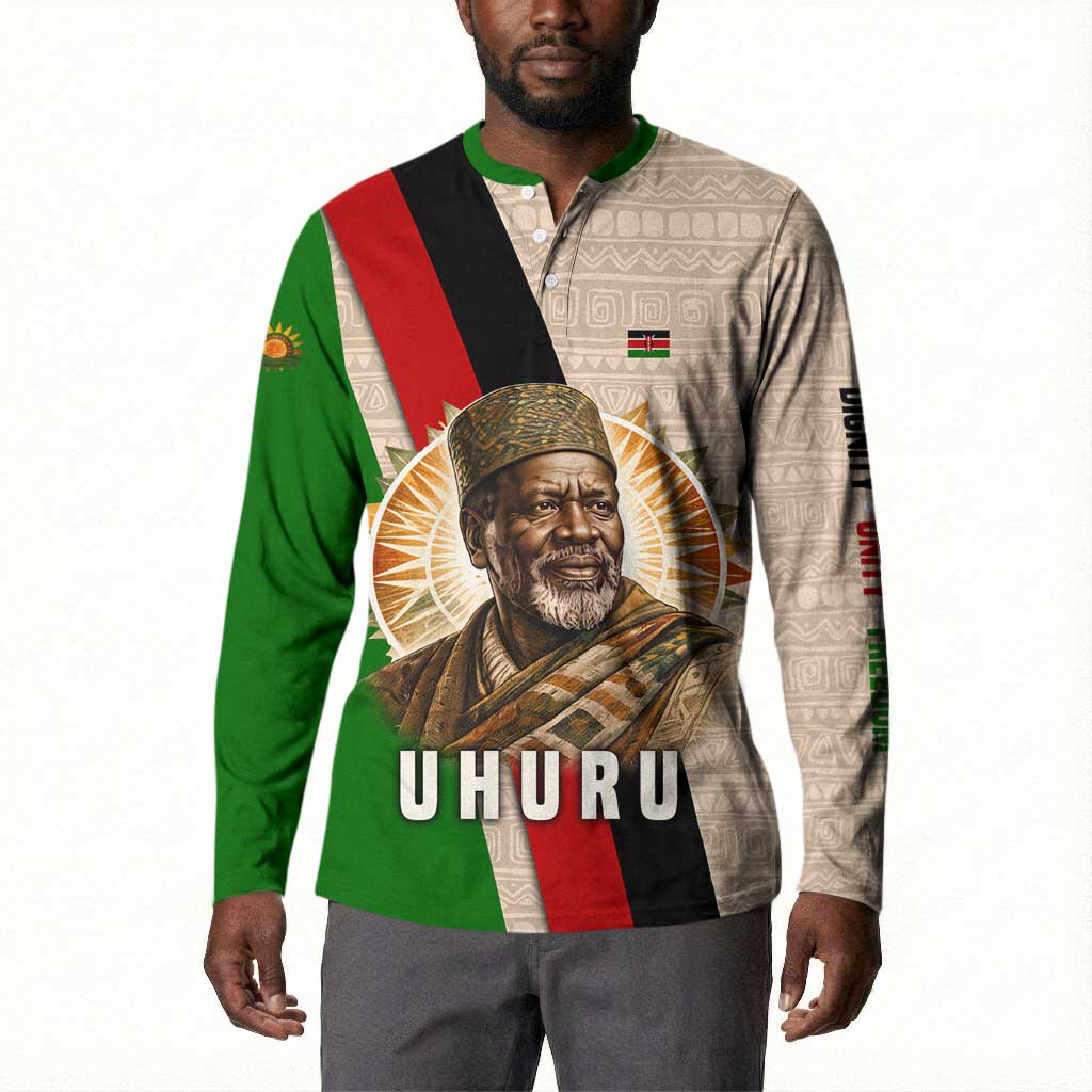 Jomo Kenyatta Button Sweatshirt Uhuru and Kenyan Heritage Quote Tribute