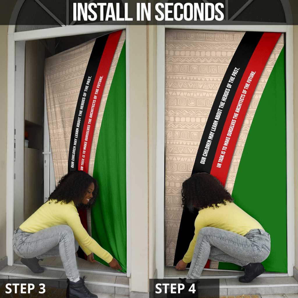 Jomo Kenyatta Door Cover Uhuru and Kenyan Heritage Quote Tribute - African Pride