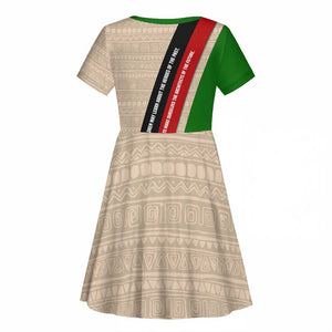 Jomo Kenyatta Kid Short Sleeve Dress Uhuru and Kenyan Heritage Quote Tribute - African Pride