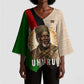 Jomo Kenyatta Kimono Sleeve Blouse Uhuru and Kenyan Heritage Quote Tribute - African Pride