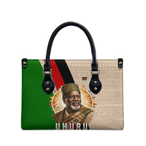 Jomo Kenyatta Leather Bag Uhuru and Kenyan Heritage Quote Tribute - African Pride