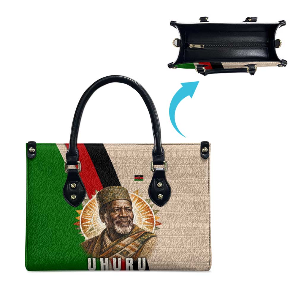 Jomo Kenyatta Leather Bag Uhuru and Kenyan Heritage Quote Tribute - African Pride