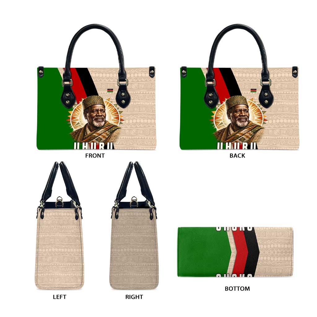 Jomo Kenyatta Leather Bag Uhuru and Kenyan Heritage Quote Tribute - African Pride