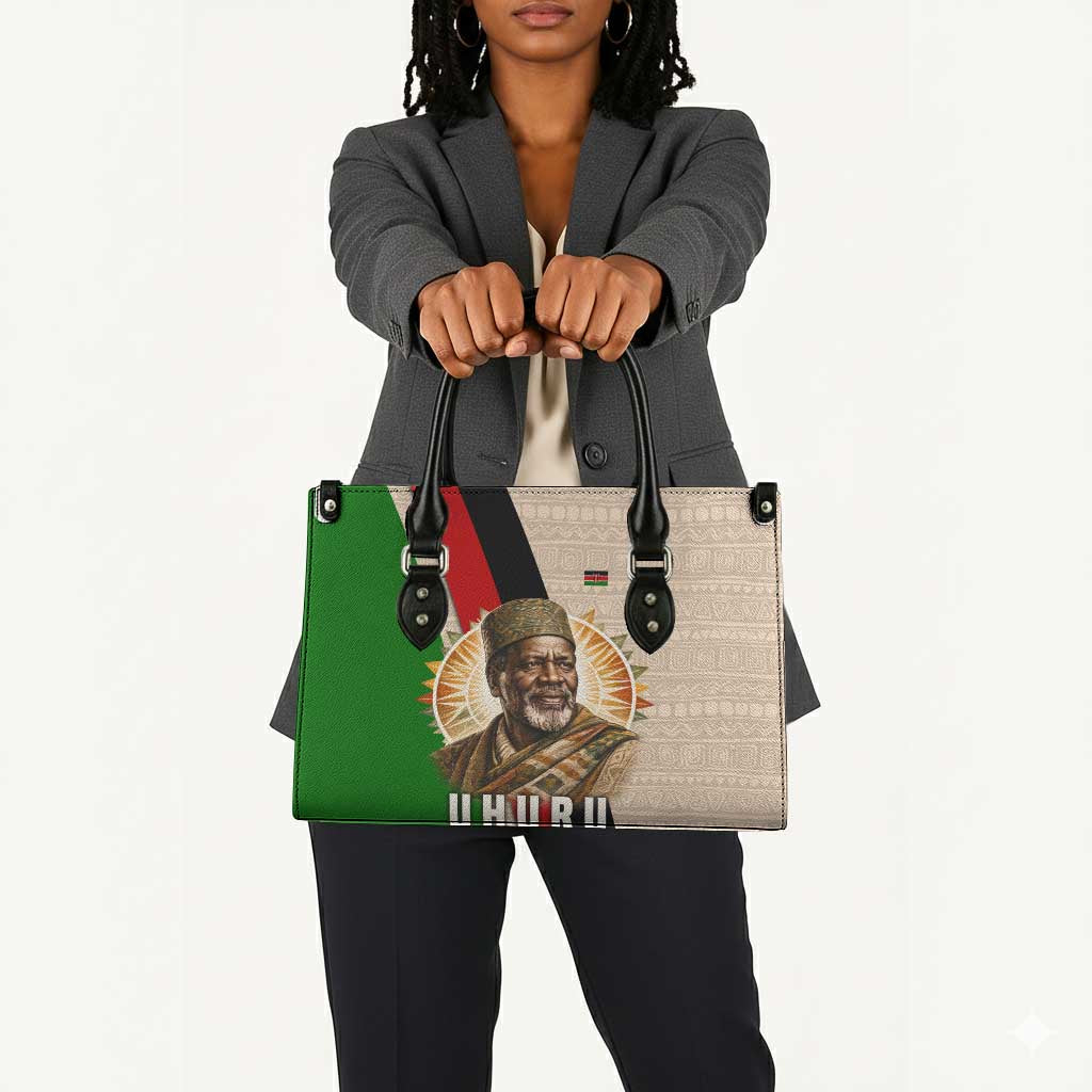 Jomo Kenyatta Leather Bag Uhuru and Kenyan Heritage Quote Tribute - African Pride