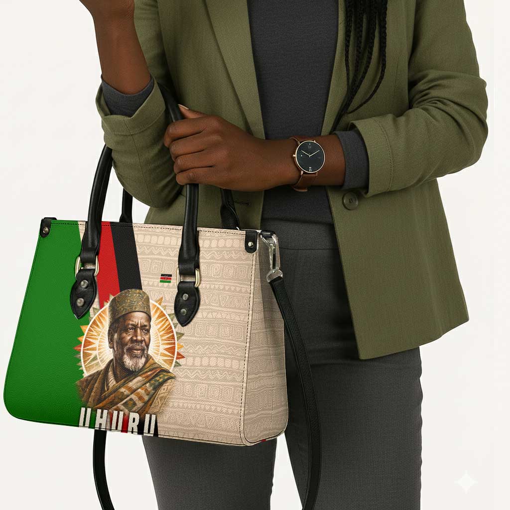 Jomo Kenyatta Leather Bag Uhuru and Kenyan Heritage Quote Tribute - African Pride