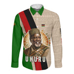 Jomo Kenyatta Long Sleeve Button Shirt Uhuru and Kenyan Heritage Quote Tribute - African Pride