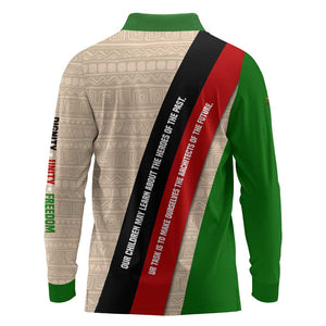 Jomo Kenyatta Long Sleeve Polo Shirt Uhuru and Kenyan Heritage Quote Tribute - African Pride