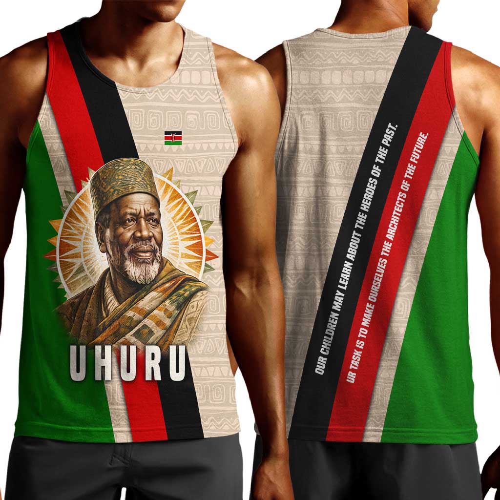 Jomo Kenyatta Men Tank Top Uhuru and Kenyan Heritage Quote Tribute - African Pride