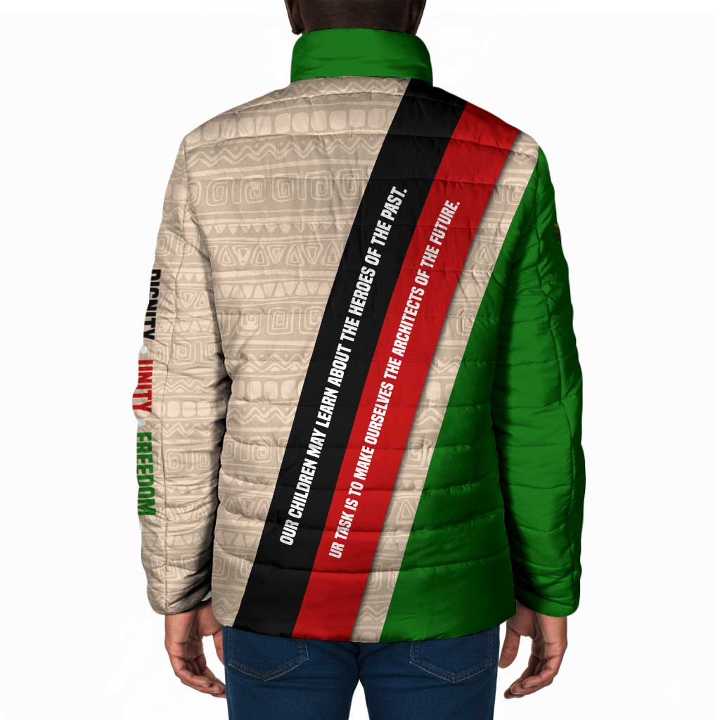 Jomo Kenyatta Padded Jacket Uhuru and Kenyan Heritage Quote Tribute - African Pride